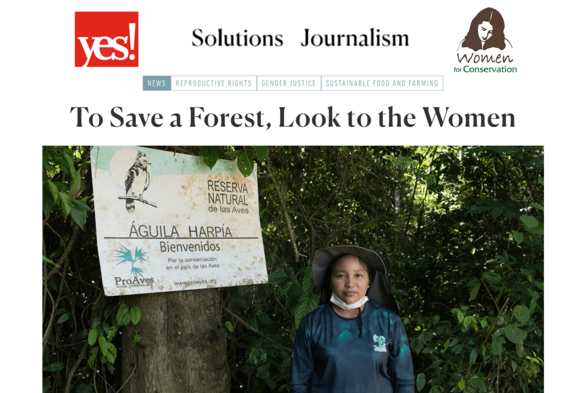 “To Save a Forest, Look to the Women”: Women for Conservation featured in Yes! Magazine